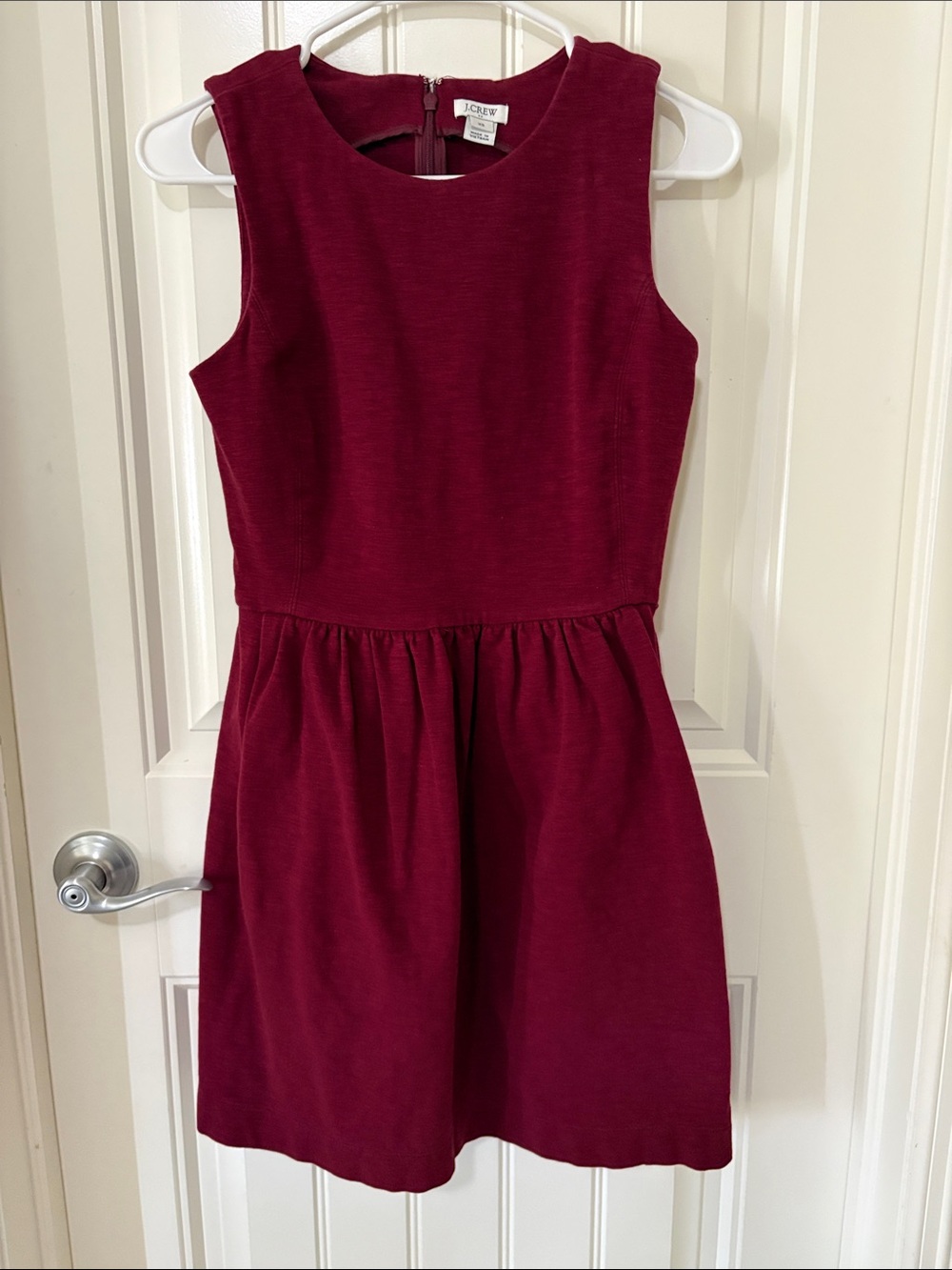 J. Crew Sleeveless Mini Dress in Wine Red